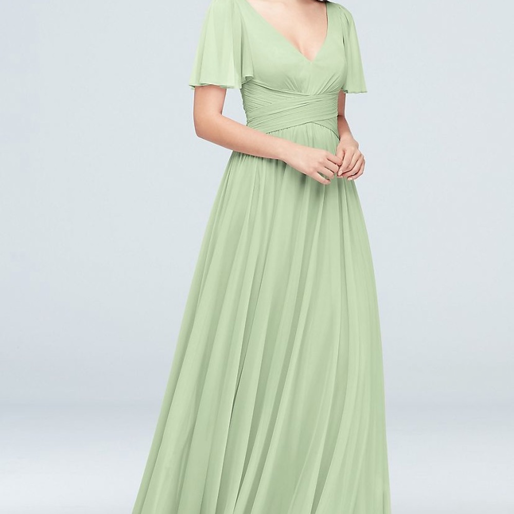 David’s Bridal Bridesmaid dress in meadow green
